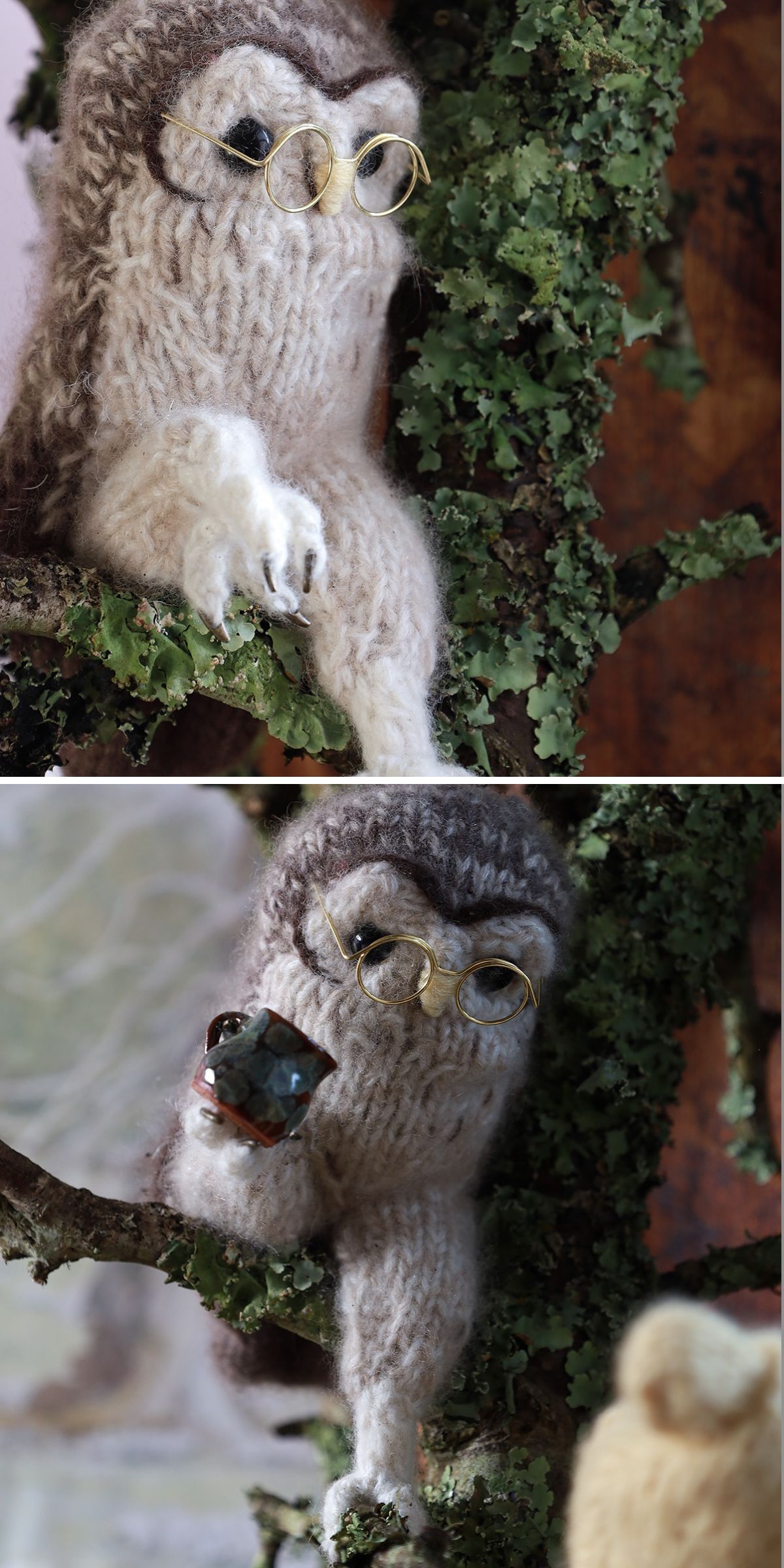 a knitted owl amigurumi