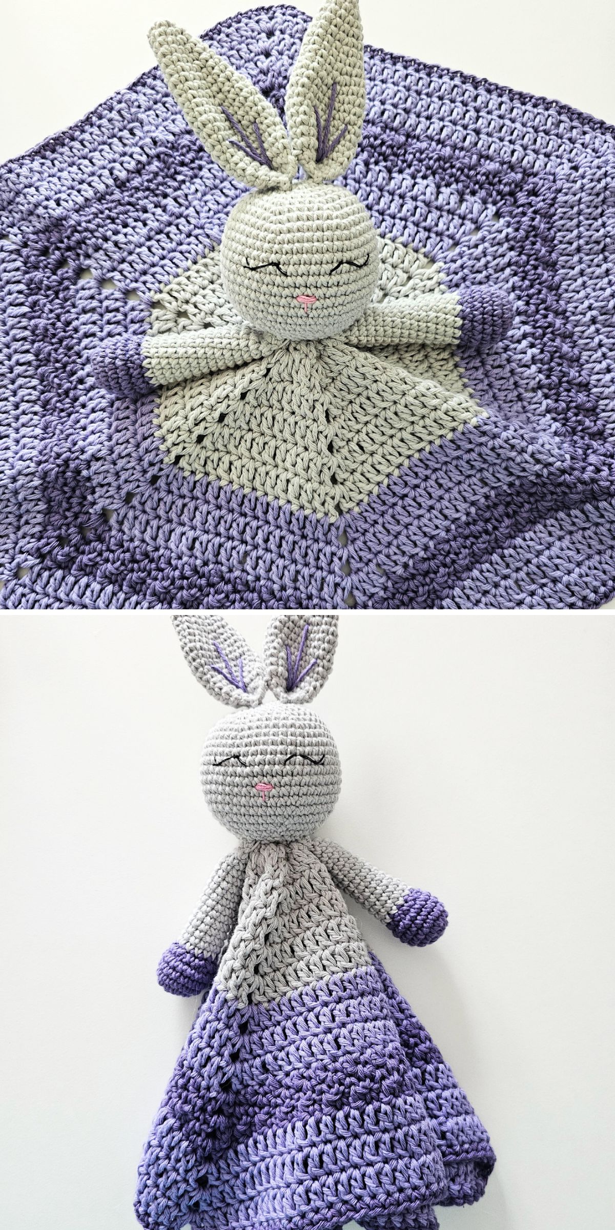 a crochet bunny lovey for babies