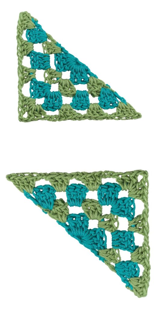 a simple crochet granny half square