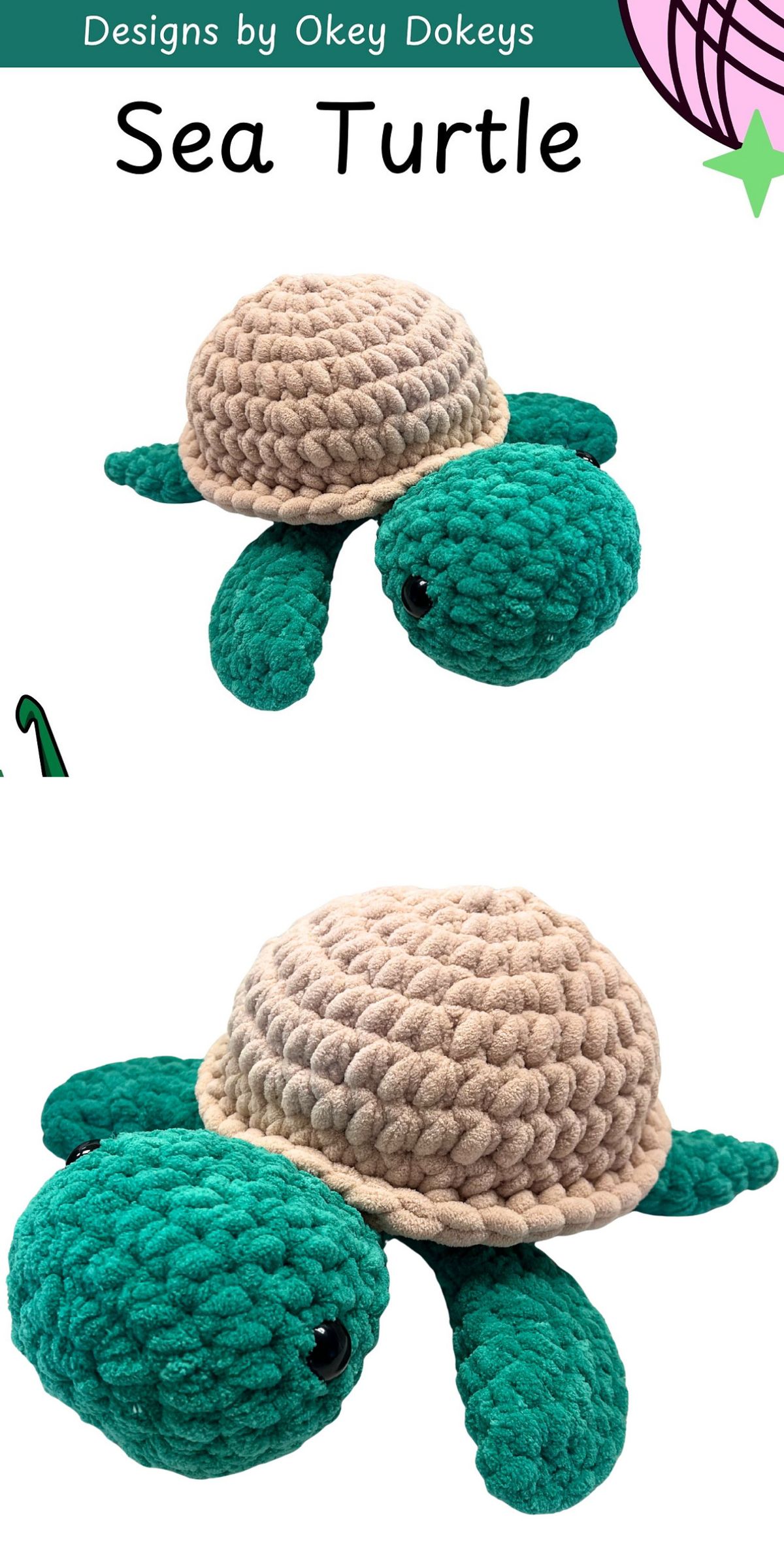 a crochet turtle amigurumi