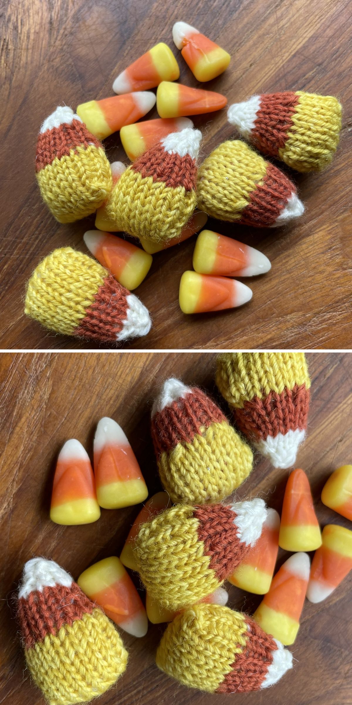 knitted candy corns