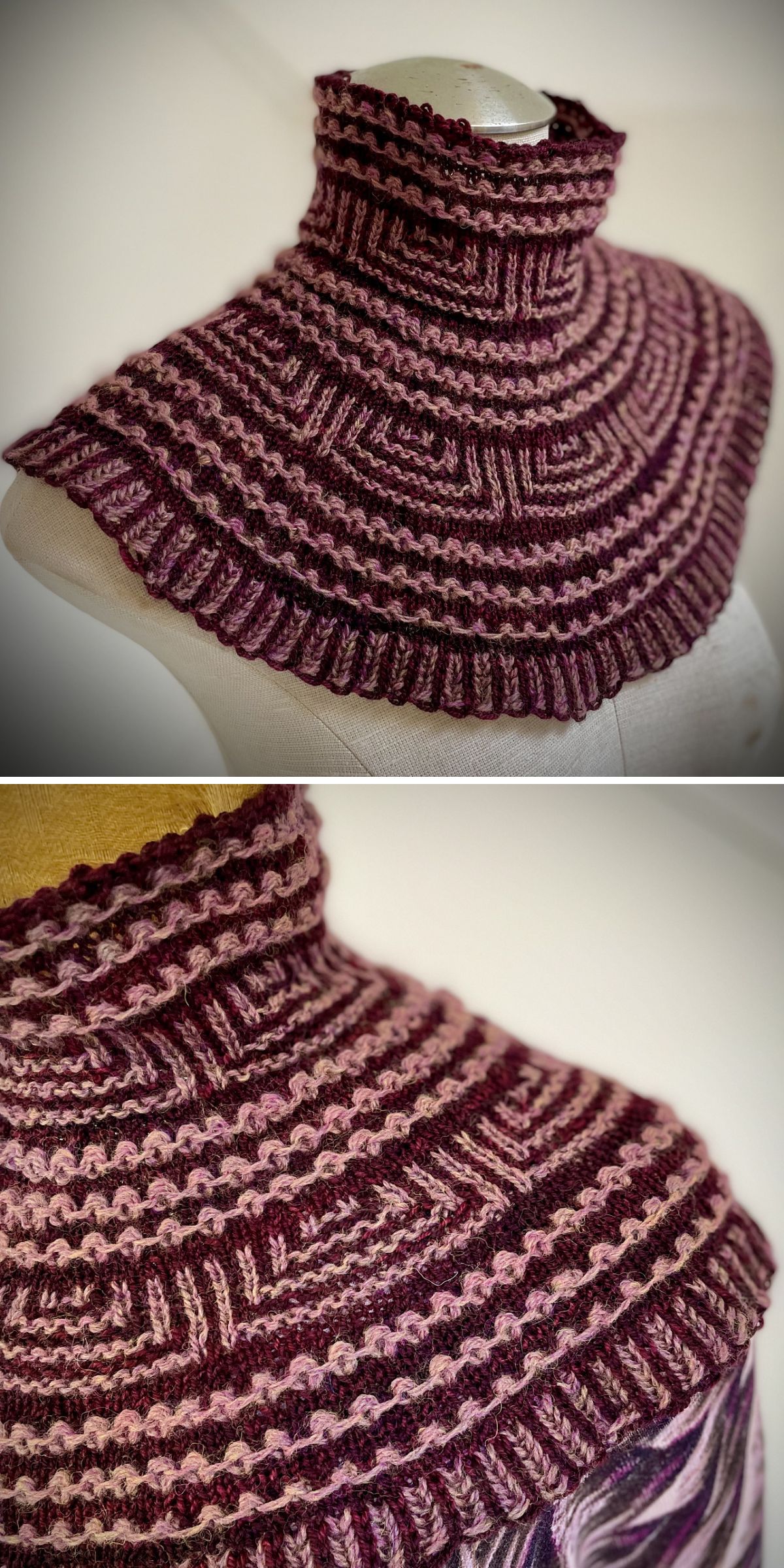 a crochet mosaic cowl