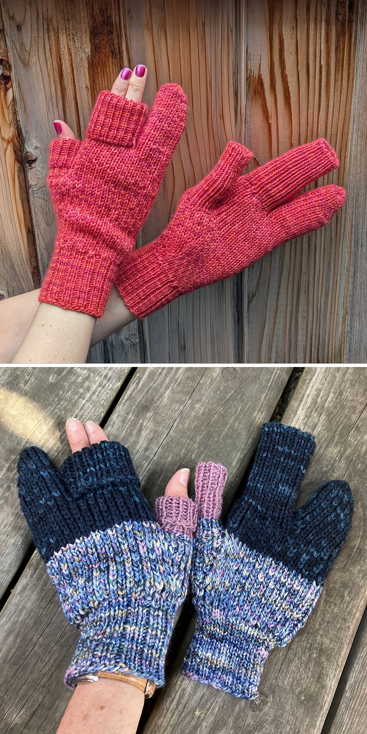 cute knit fingerless gloves with open 3 fingers