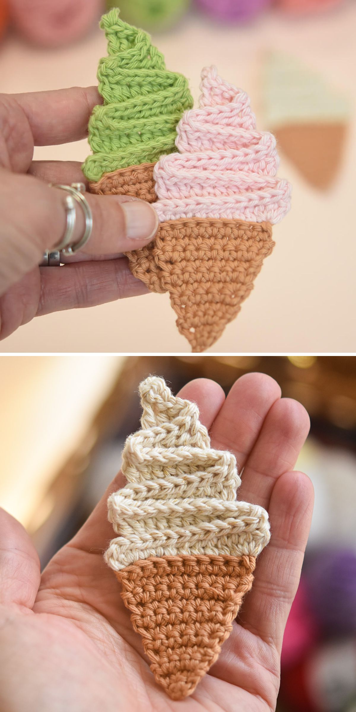 lovely ice cream crochet appliques